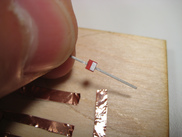 LED on copper tape circuit